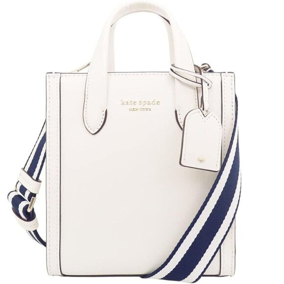 kate spade Handbags - Kate Spade Manhattan Mini Tote Crossbody White Leather Shoulder Bag